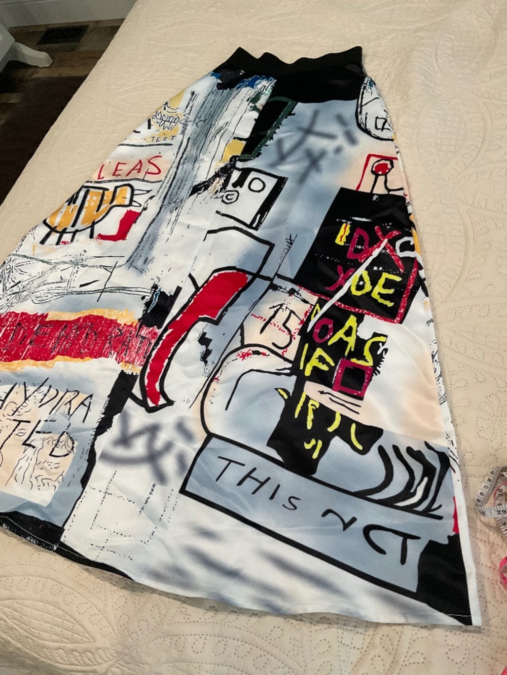 Graffiti Art Print A Line Maxi Ball Skirt Statement Piece - Picture 14 of 14
